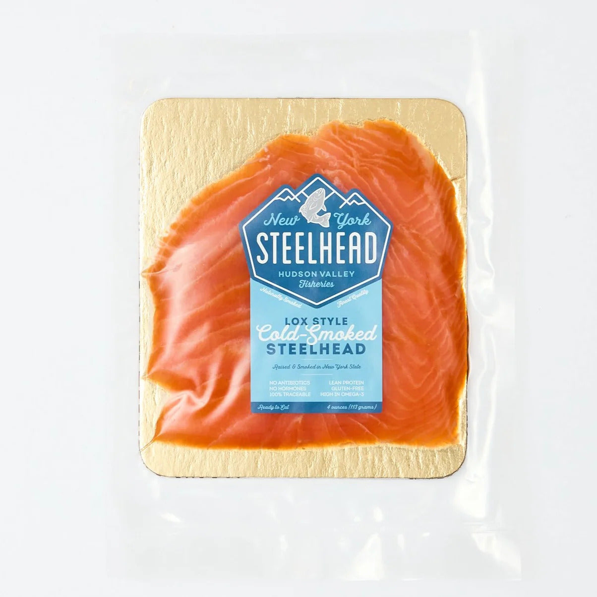 Trout, Steelhead, Fillets, Farmed, RAS, Cold-Smoked, "Lox", Classic, 12 x 4 oz case