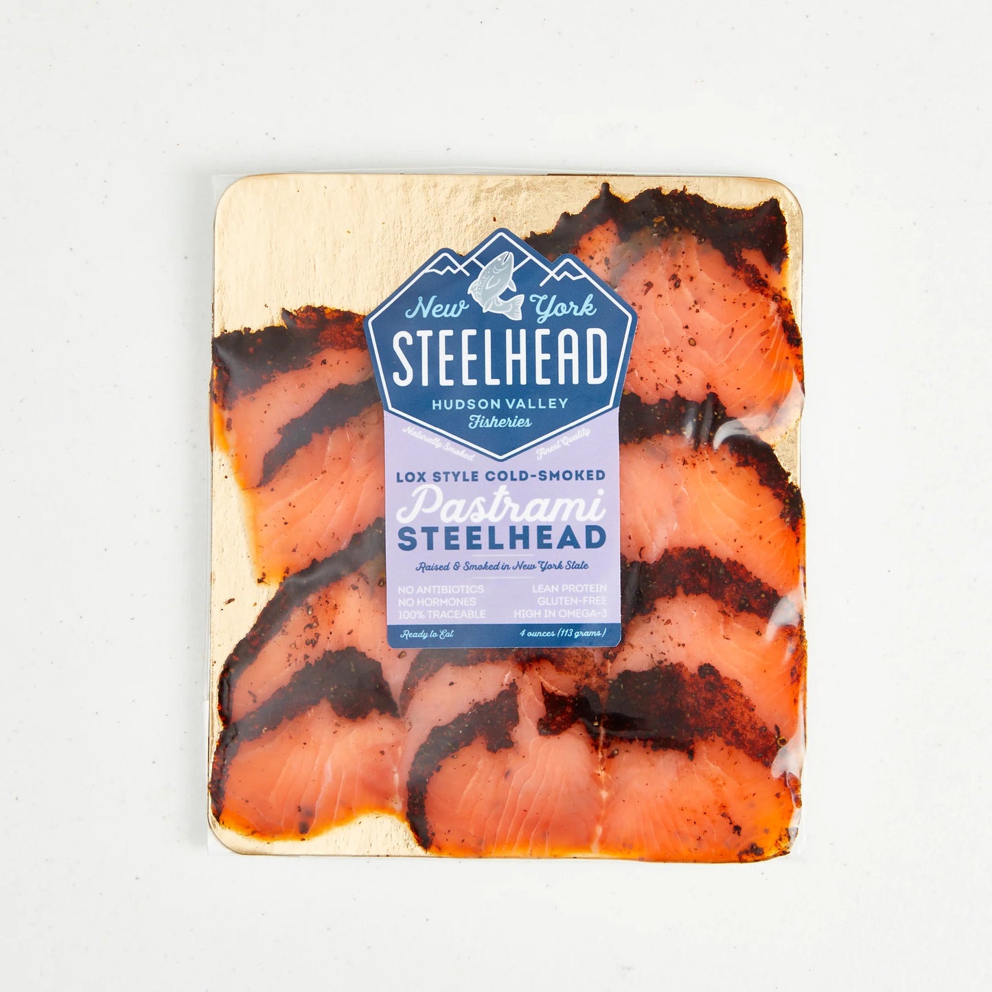 Trout, Steelhead, Fillets, Farmed, RAS, Cold-Smoked, "Lox", Pastrami, 12 x 4 oz case