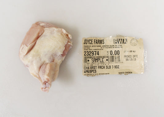 Chicken, Breast, Naked, Airline, Single Lobe, 7-9 oz, 4 x 8 Ct Cs, Frozen