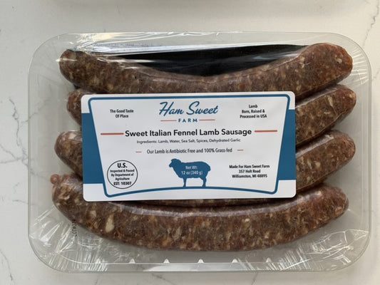 Sausage, Lamb, Sweet Italian Fennel, 4 Links, 6 X 12 Oz, Frozen