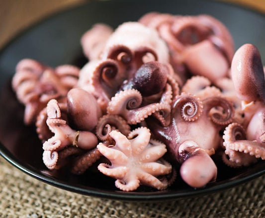 Octopus, Baby, Kilo Tray, Avg 1-2 Oz Each, Avg 20 Lb Cs, Frozen