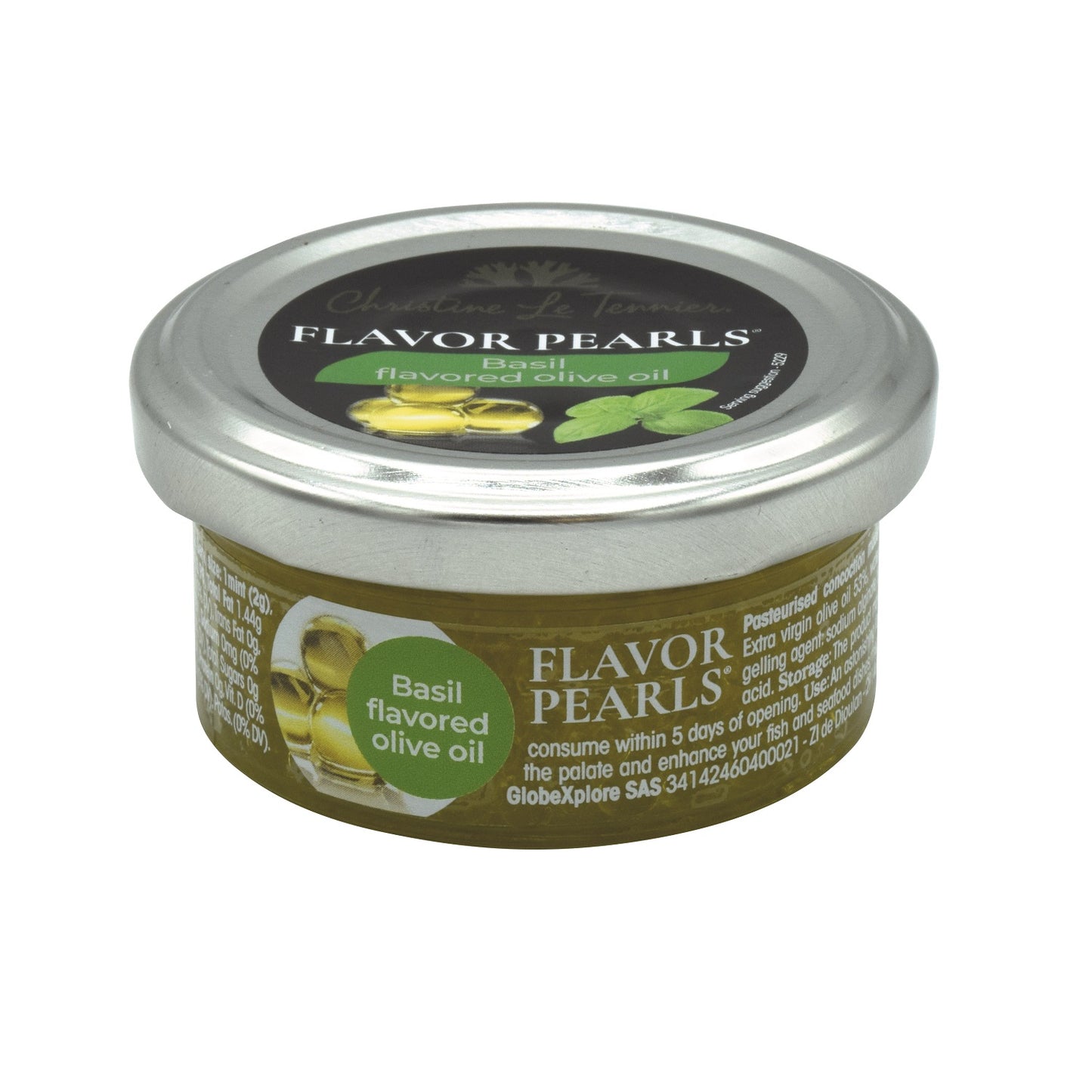 Topping, Pearls, Basil Extra Virgin Olive Oil Flavor, 6 x 1.6 Oz
