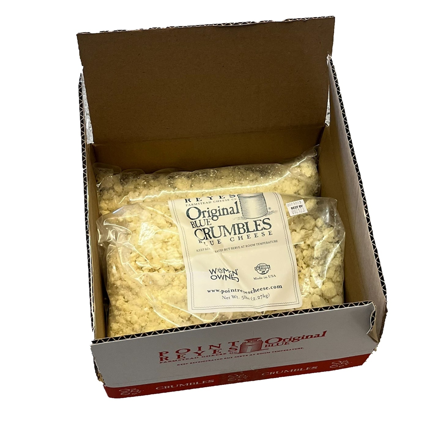 Cheese, Point Reyes, Original Blue, Crumbles, 2 x 5#