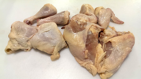Chicken, Whole, Cut in 8 Pcs, 3#, 12 Ct, Avg 42# Cs, Ref