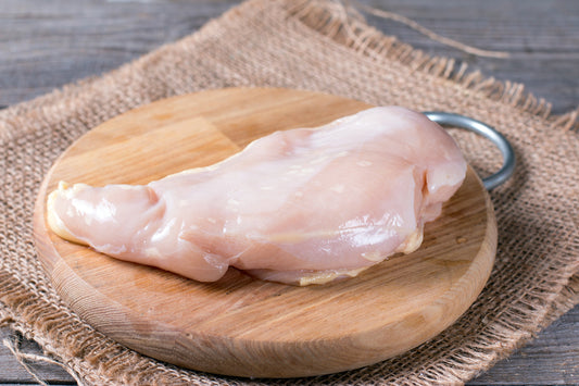 Chicken, Breast, Naked, Bnls, Skin-Off, Single Lobe, 6 oz, 20# Bulk CVP, 24 Hour Pre Order