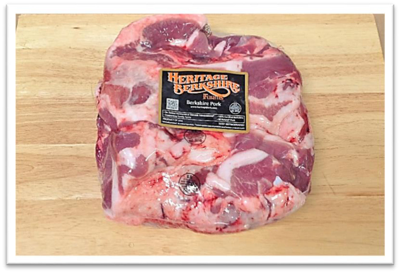 Pork, American Kurobuta, Shoulder, Bnls, VP, FZN, 3/2 pk, 6.5# ea, Avg 40# Case
